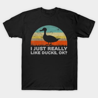 Funny I Just Really Like Ducks OK T-Shirt